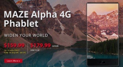 ベゼルレススマホ MAZE AlphaがGearbest独占 presaleで$159.99!