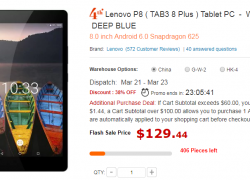 [特別なリンクで最安値]SDM625採用 Lenovo P8タブレットが$151.99→$129に