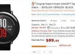 [4周年セール ガジェットファンリンク]Xiaomi Huami AMAZFITスマートウォッチ英語版がフラッシュセールで$89.44
