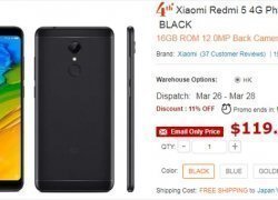 [終了]特別なリンクで$11off Xiaomi Redmi 5 2GB/16GBが$119.99に